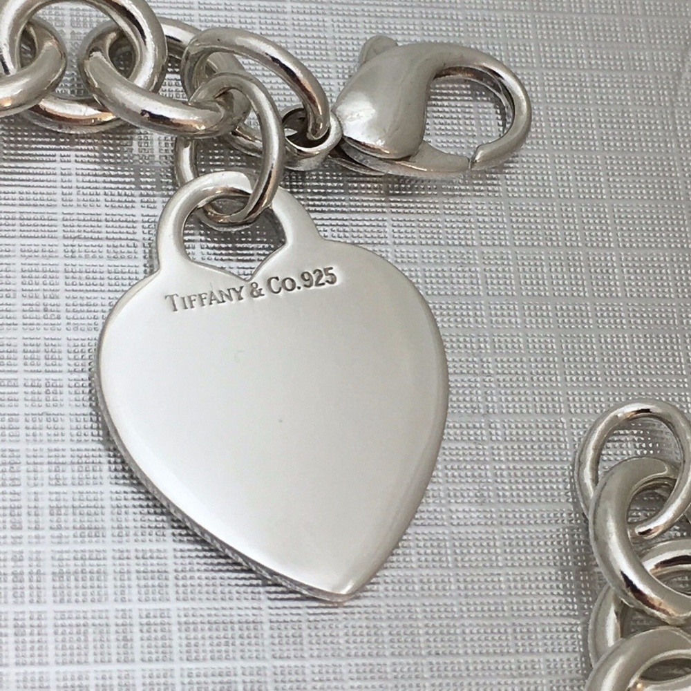 Tiffany & Co Heart Tag Charm Bracelet Blank Heart in Sterling Silver